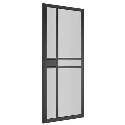 Deanta Dalston Black Prefinished Glazed FSC Internal Door - JJ Building Materials