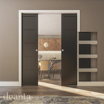 Deanta Double Pocket Door Kit + Handle & Pocket Doorjamb 100mm - JJ Building Materials