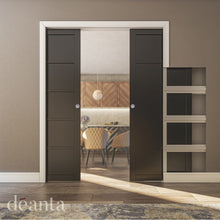 Deanta Double Pocket Door Kit + Handle & Pocket Doorjamb 125mm - JJ Building Materials