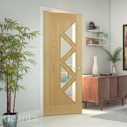 Deanta Ely Prefinished Oak Glazed (5L) FSC Internal Door - JJ Building Materials
