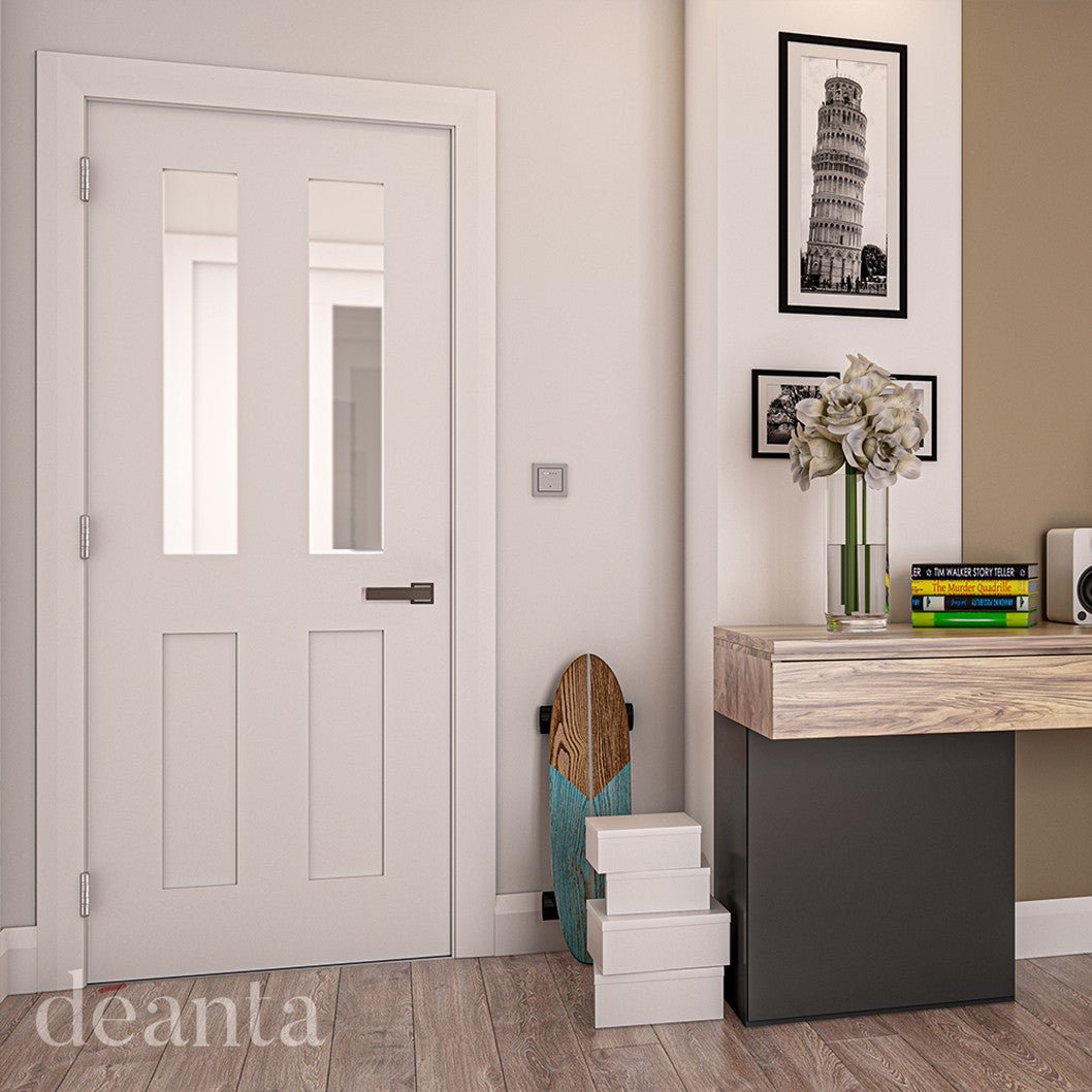 Deanta Eton White Primed Glazed FSC Internal Door - JJ Building Materials