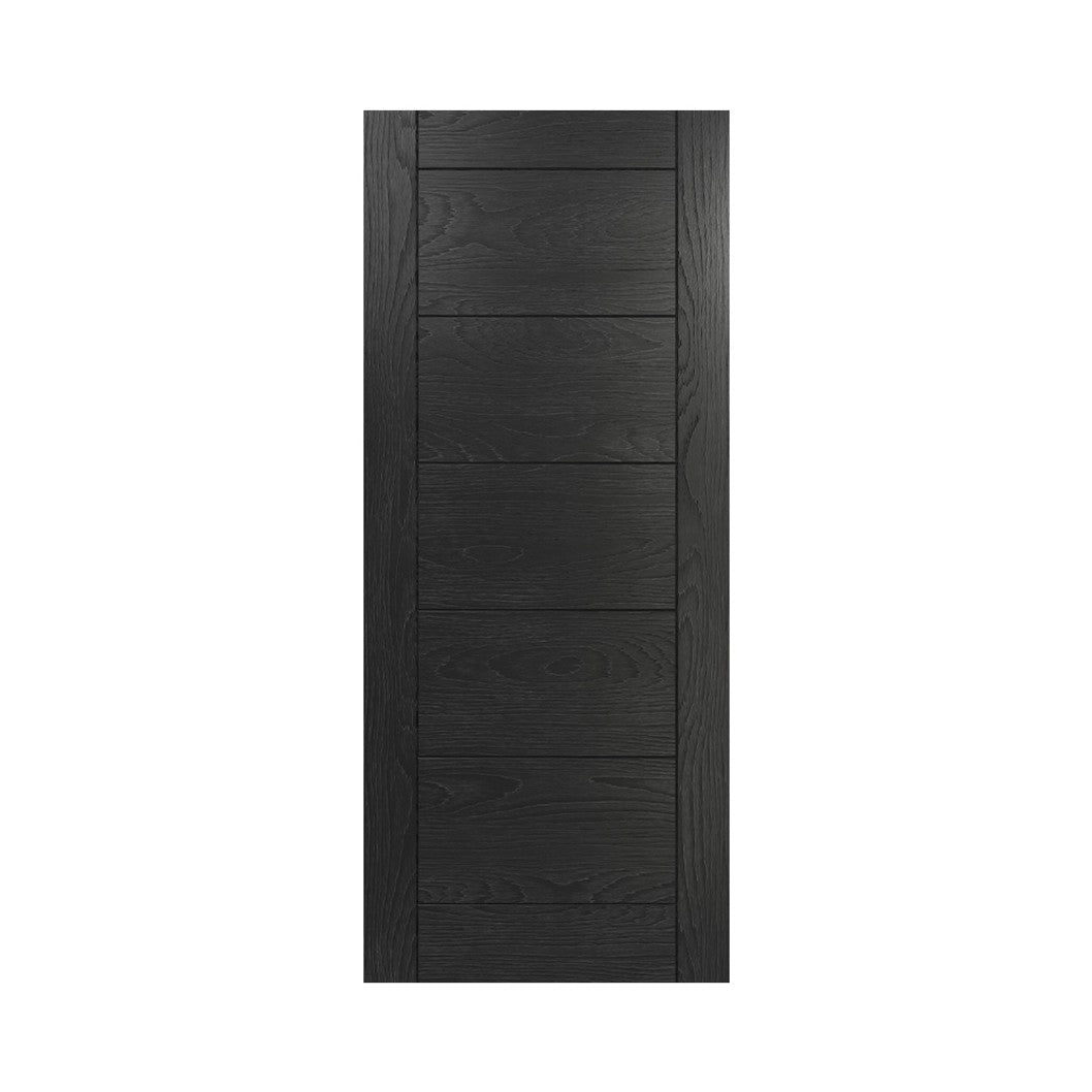 Deanta Seville Brushed Black Oak FD30 FSC Internal Fire Door - JJ Building Materials