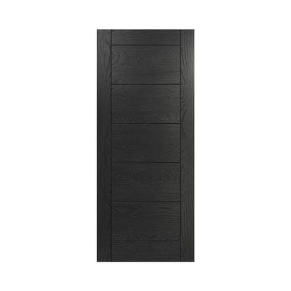 Deanta Seville Brushed Black Oak FD30 FSC Internal Fire Door - JJ Building Materials