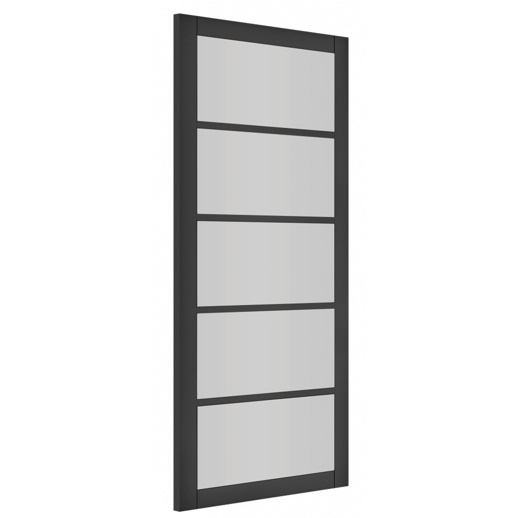 Deanta Shoreditch Black Prefinished Glazed FSC Internal Door - JJ Building Materials