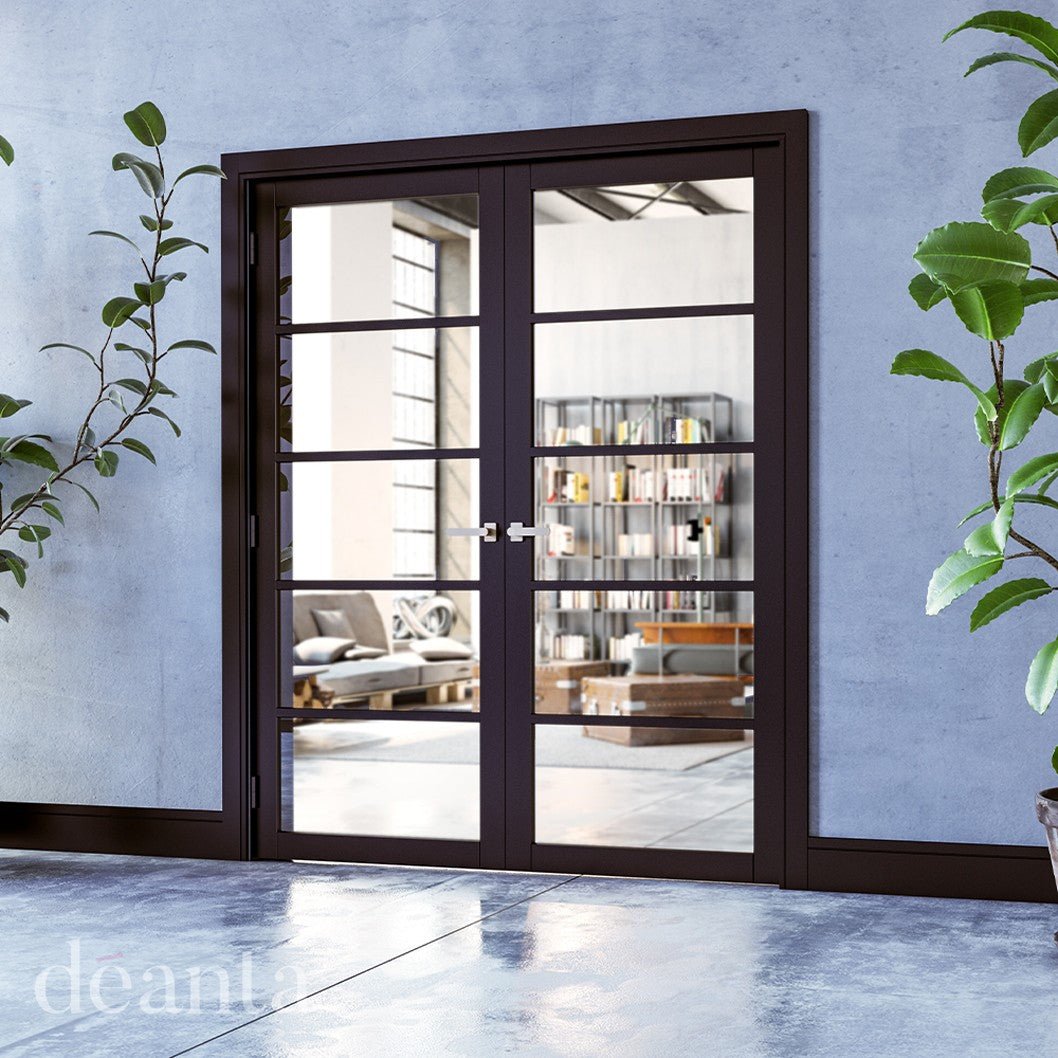 Deanta Shoreditch Black Prefinished Glazed FSC Internal Door - JJ Building Materials