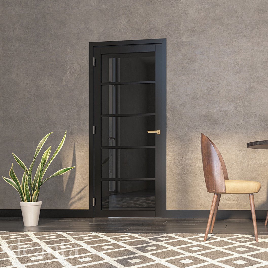 Deanta Shoreditch Black Prefinished Tinted Glaze FSC Internal Door - JJ Building Materials