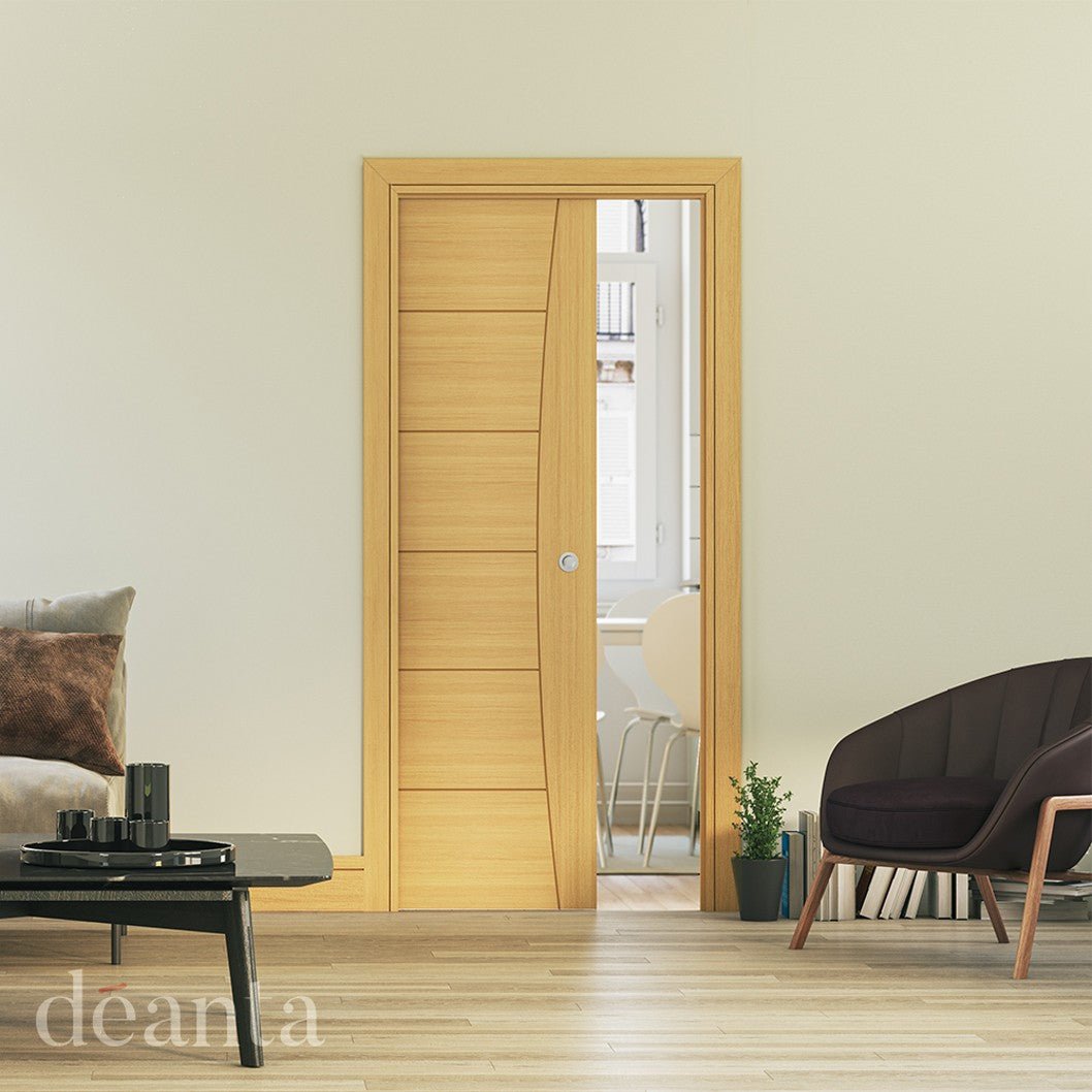 Deanta Single Pocket Door Kit + Handle & Pocket Doorjamb 125mm - JJ Building Materials