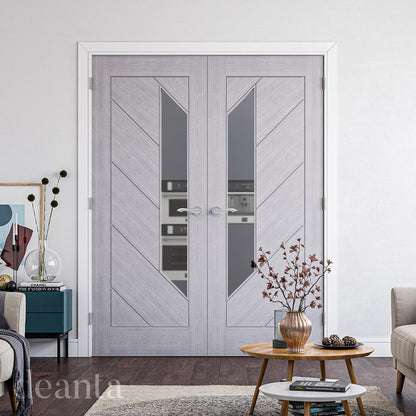 Deanta Torino Light Grey Ash Glazed FSC Internal Door - JJ Building Materials