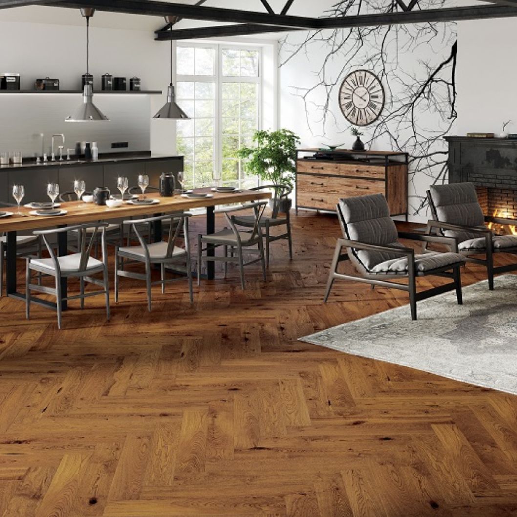 Dorchester Oak Brushed Matt Lacquer Engineered Wood Flooring - 0.65m2 Pack Size | Parquet Range - JJ Building Materials