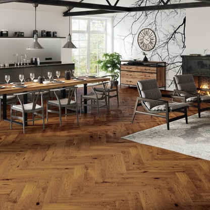 Dorchester Oak Brushed Matt Lacquer Engineered Wood Flooring - 0.65m2 Pack Size | Parquet Range - JJ Building Materials