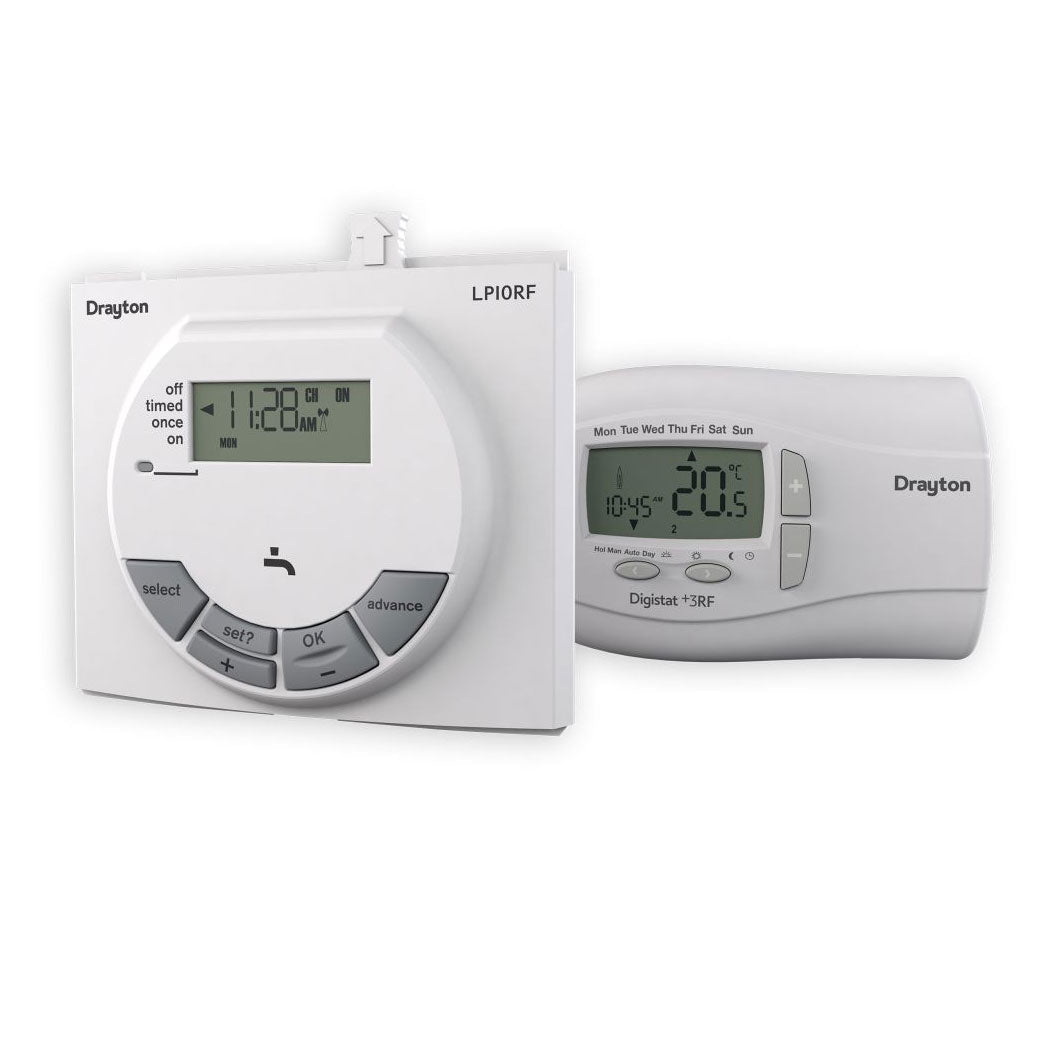 Drayton LP10RF Single Channel Programmer & Digistat+3 RF Room Stat For Worcester Boilers - JJ Building Materials