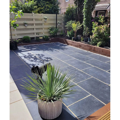 Elite Black Indian Limestone Paving Slabs - 600×900 - 22mm - JJ Building Materials