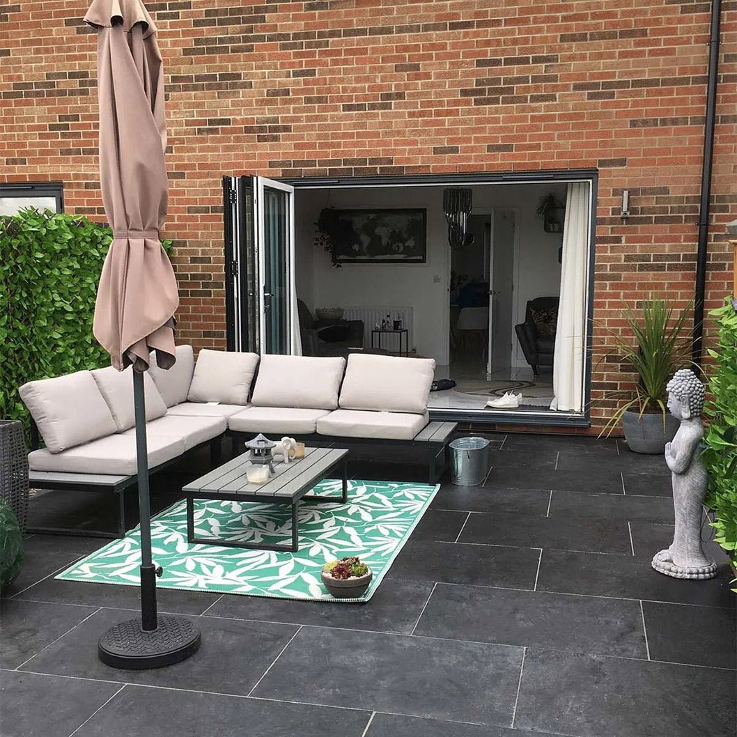 Elite Black Indian Limestone Paving Slabs - 600×900 - 22mm - JJ Building Materials