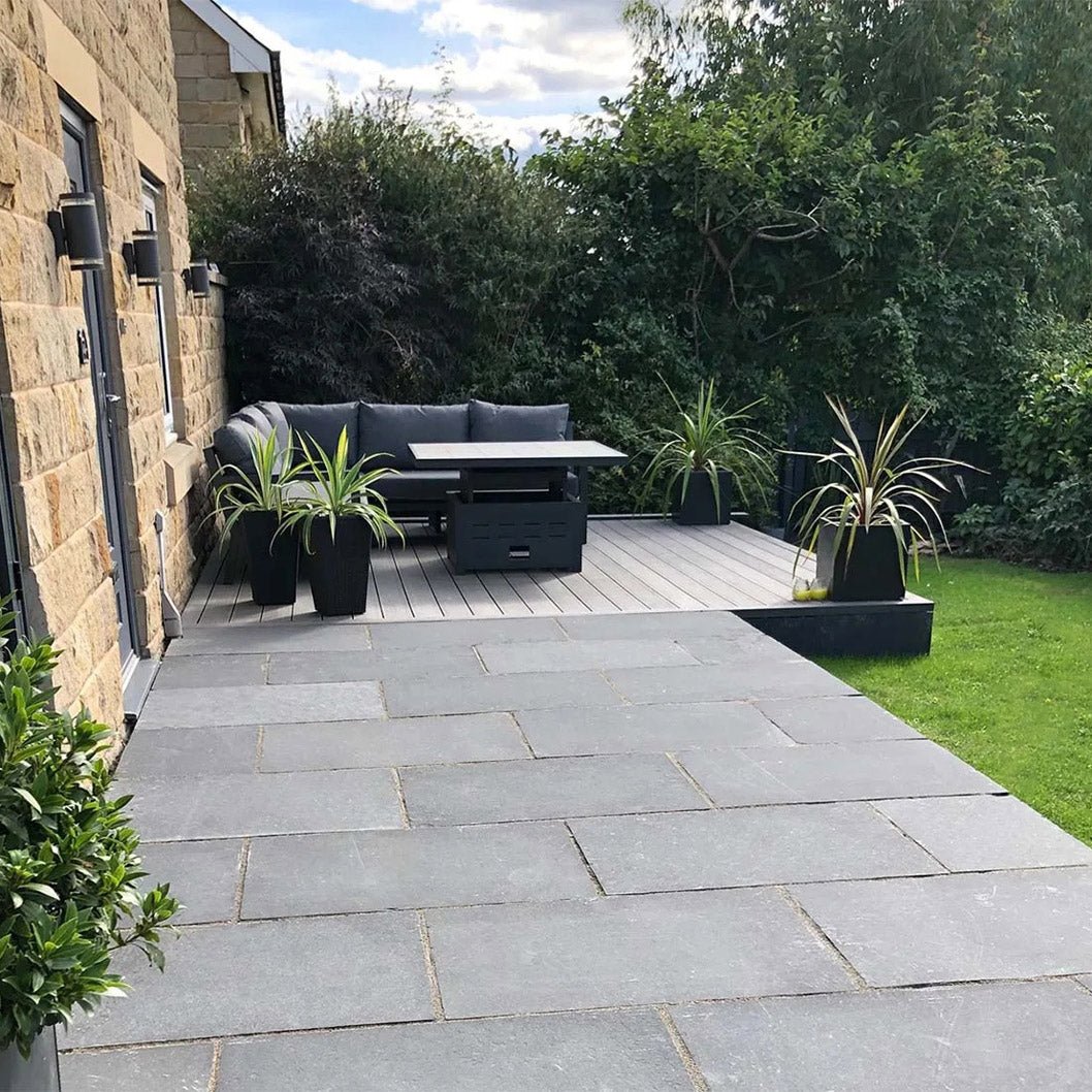 Elite Black Indian Limestone Paving Slabs - 600×900 - 22mm - JJ Building Materials