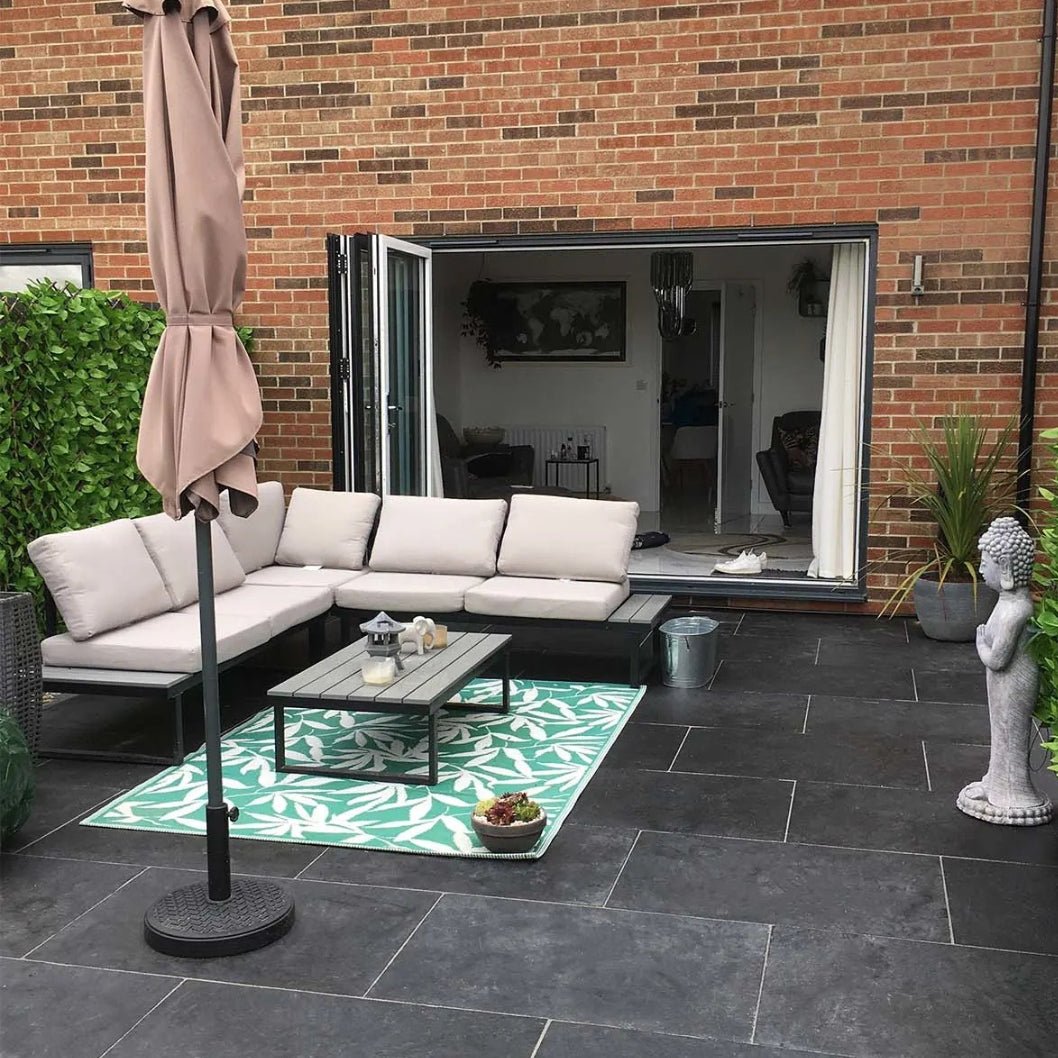 Elite Black Indian Limestone Paving Slabs - 600×900 - 22mm - JJ Building Materials