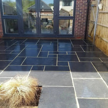 Elite Black Indian Limestone Paving Slabs - Patio Kit - 22mm - JJ Building Materials