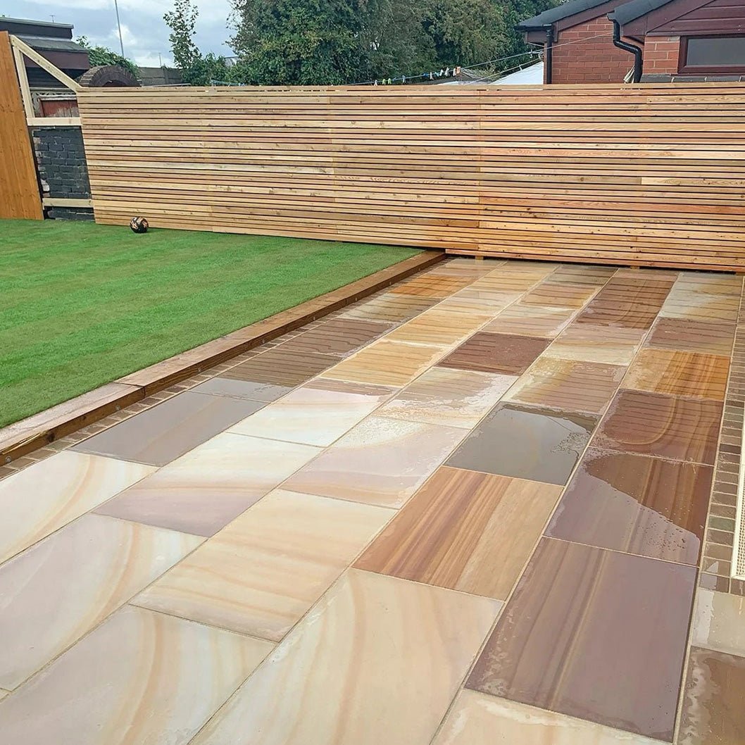 Elite Buff Indian 20mm Sandstone Paving Slabs - Sawn & Honed - JJ Building Materials