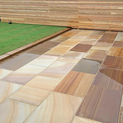 Elite Buff Indian 20mm Sandstone Paving Slabs - Sawn & Honed - JJ Building Materials