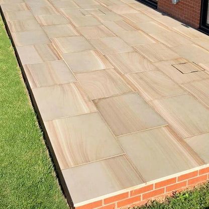 Elite Buff Indian 20mm Sandstone Paving Slabs - Sawn & Honed - JJ Building Materials