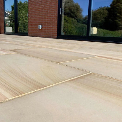 Elite Buff Indian 20mm Sandstone Paving Slabs - Sawn & Honed - JJ Building Materials