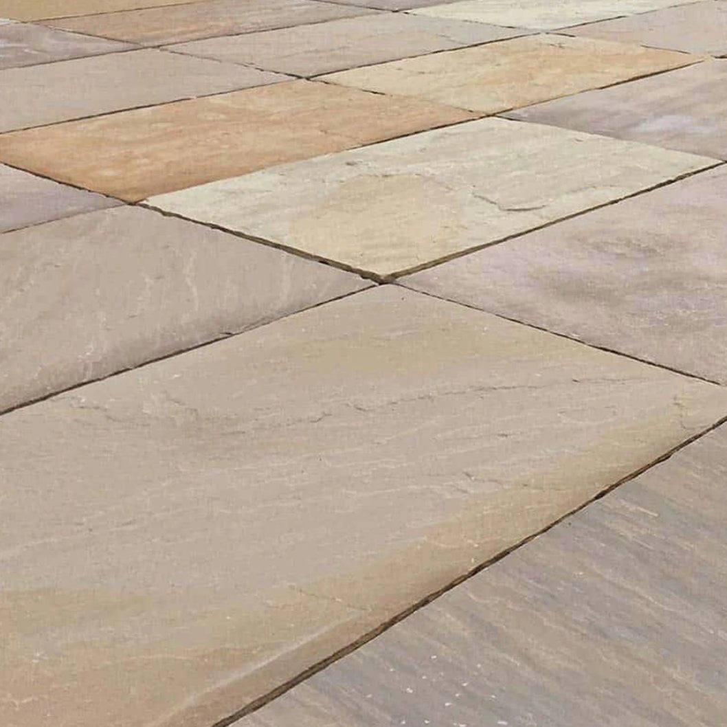 Elite Buff Indian 22mm Sandstone Paving Slabs - Riven - JJ Building Materials