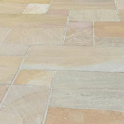 Elite Buff Indian 22mm Sandstone Paving Slabs - Riven - JJ Building Materials