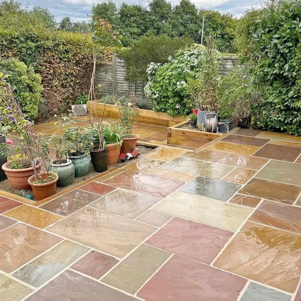 Elite Buff Indian 22mm Sandstone Paving Slabs - Riven - JJ Building Materials