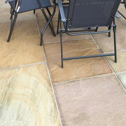 Elite Buff Indian 22mm Sandstone Paving Slabs - Riven - JJ Building Materials