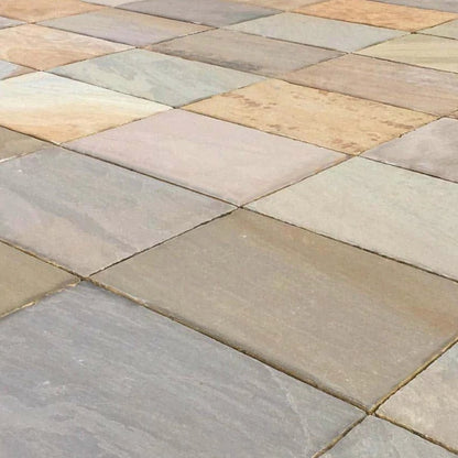 Elite Buff Indian 22mm Sandstone Paving Slabs - Riven - JJ Building Materials
