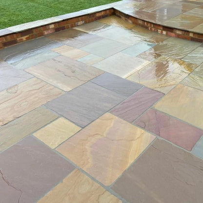 Elite Buff Indian 22mm Sandstone Paving Slabs - Riven - JJ Building Materials