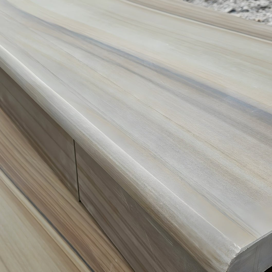 Elite Buff Indian 40mm Sandstone - Bullnose Step Corners - Sawn & Honed - 400x400mm - JJ Building Materials