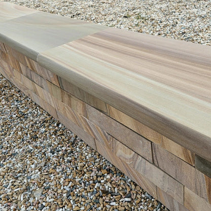 Elite Buff Indian 40mm Sandstone - Bullnose Step Corners - Sawn & Honed - 400x400mm - JJ Building Materials