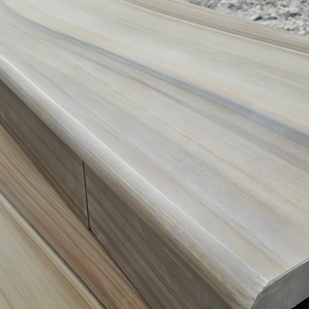 Elite Buff Indian 40mm Sandstone - Sawn & Honed - Bullnose Steps - 900x400mm - JJ Building Materials