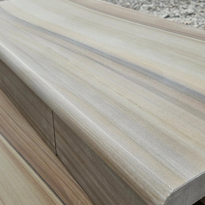 Elite Buff Indian Sandstone - Bullnose Coping Stones - Sawn & Honed - 600x300 - 40mm - JJ Building Materials