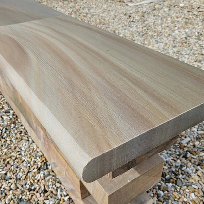 Elite Buff Indian Sandstone - Bullnose Coping Stones - Sawn & Honed - 600x300 - 40mm - JJ Building Materials