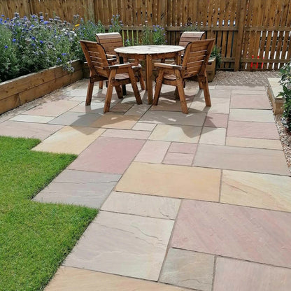 Elite Buff Indian 22mm Sandstone Paving Slabs - Riven