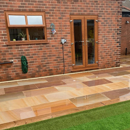 Elite Buff Indian 20mm Sandstone Paving Slabs - Sawn & Honed