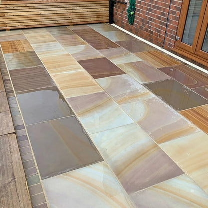 Elite Buff Indian 20mm Sandstone Paving Slabs - Sawn & Honed