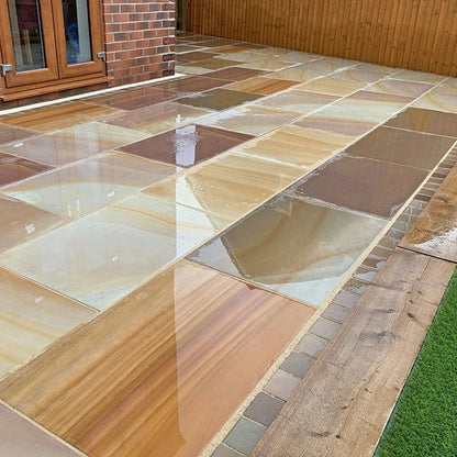 Elite Buff Indian 20mm Sandstone Paving Slabs - Sawn & Honed