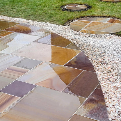 Elite Buff Indian 20mm Sandstone Paving Slabs - Sawn & Honed - Patio Kit