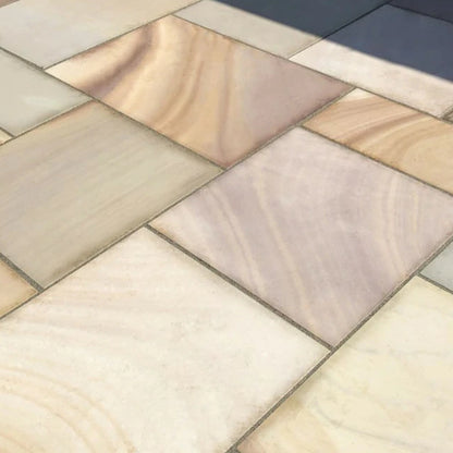 Elite Buff Indian 20mm Sandstone Paving Slabs - Sawn & Honed - Patio Kit