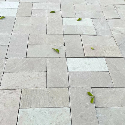 Elite Buff Indian Sandstone Setts - Tumbled - 200×100 - 40mm - JJ Building Materials