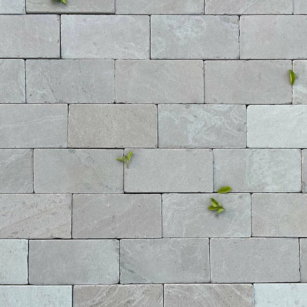 Elite Buff Indian Sandstone Setts - Tumbled - 200×100 - 40mm - JJ Building Materials