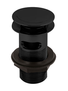 Nui Wastes Push Button Basin Waste Contemporary Matt Black Stainless Steel 61x61x97mm