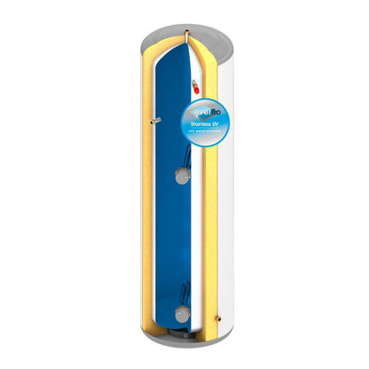 Everflo Stainless Slim - Fit Direct Unvented Hot Water Storage Cylinder & Kit - JJ Building Materials