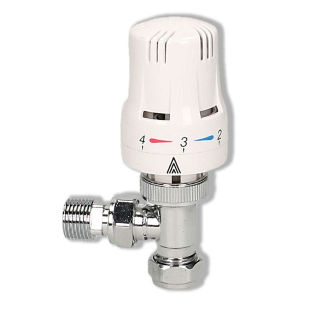 Evolve Contract 15 mm Angled Chrome/White TRV - JJ Building Materials
