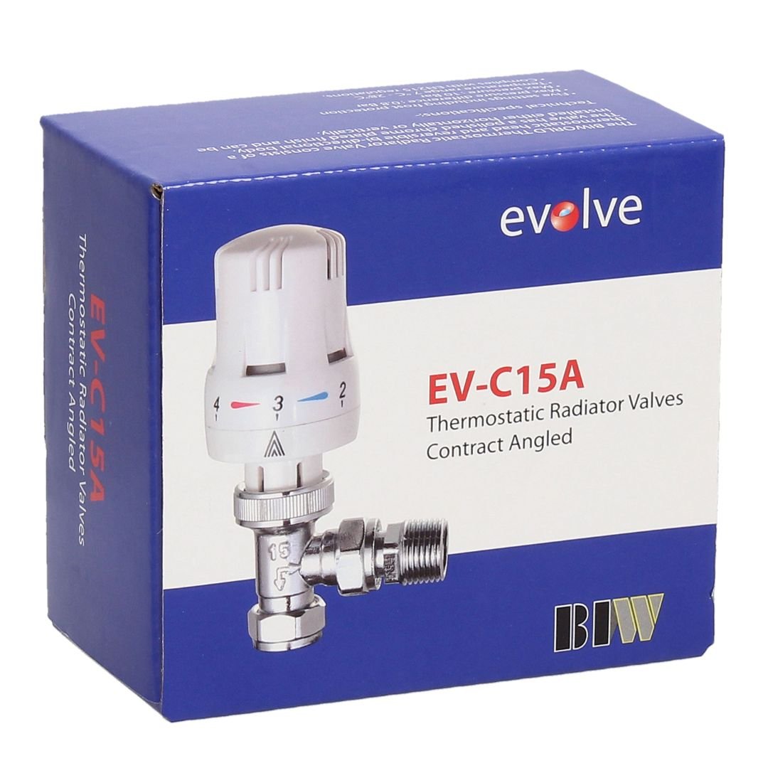 Evolve Contract 15 mm Angled Chrome/White TRV - JJ Building Materials