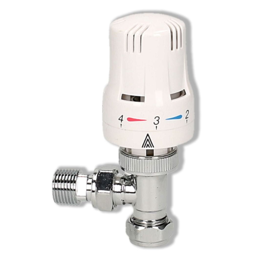 Evolve Contract 15 mm Angled Chrome/White TRV - JJ Building Materials