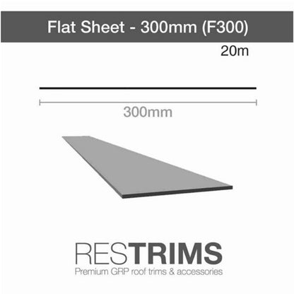 RESTRIM Flat Sheet F300 — 300 mm Flat Flashing Trim (20 m & 3 m)