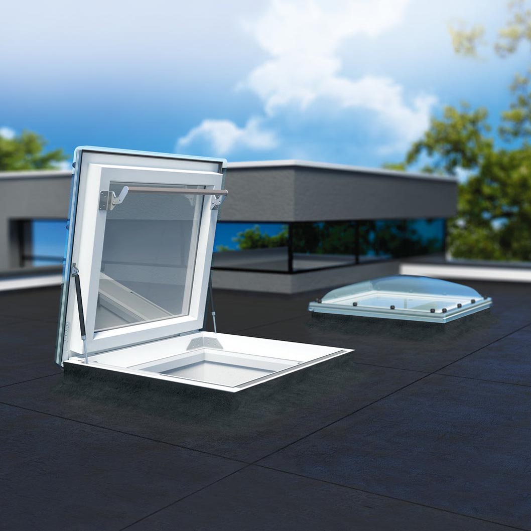 Fakro DRC-C P2 Manually Operated Domed Access Flat Roof Window - JJ Building Materials